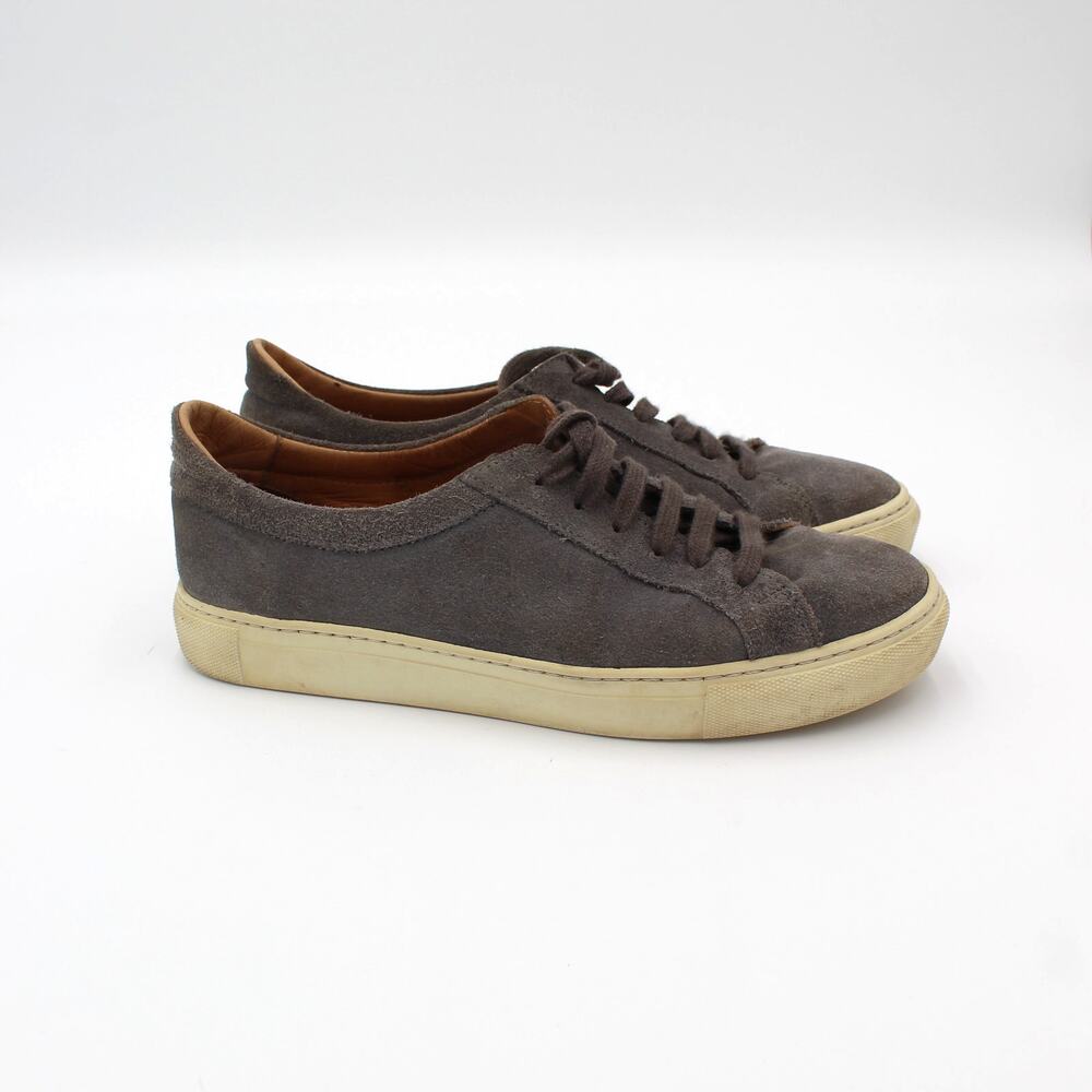 Beckett Simonon Suede Sneakers Mens 41 Gray Minimalist Casual Lace Up Shoes
